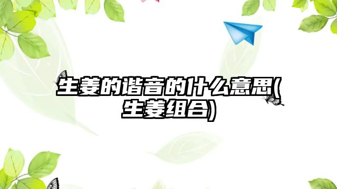 生姜的諧音的什么意思(生姜組合)